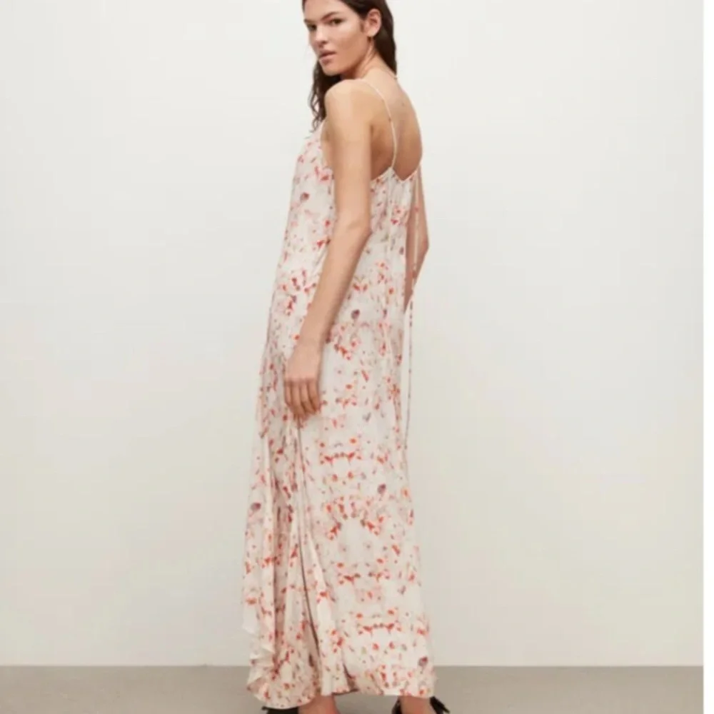 all saints silk maxi dress Jasmine Silk Blend Lace Maxi Slip Dress Black